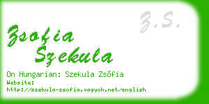 zsofia szekula business card